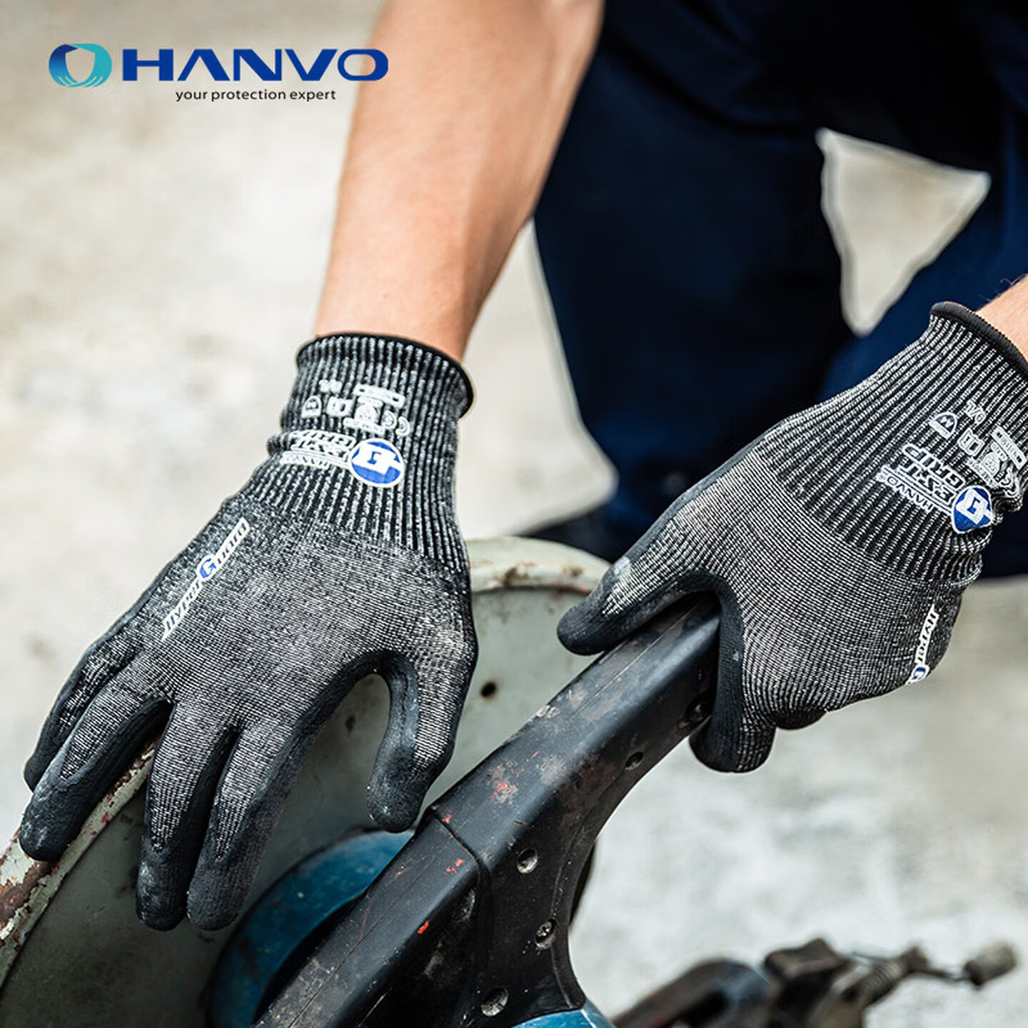 Work Glove Impact - Rękawice robocze ochronne, odporne na przecięcia,