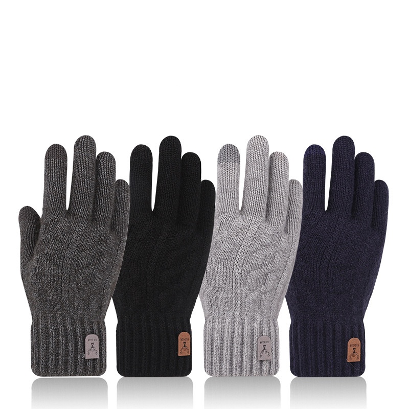 Wool Glove Lined - Męskie zimowe ciepłe rękawiczki z wełny,