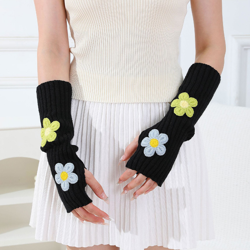 Akcesoria Y2k: Różowe, kwiatow – Fingerless Glove Knit recenzja i cena