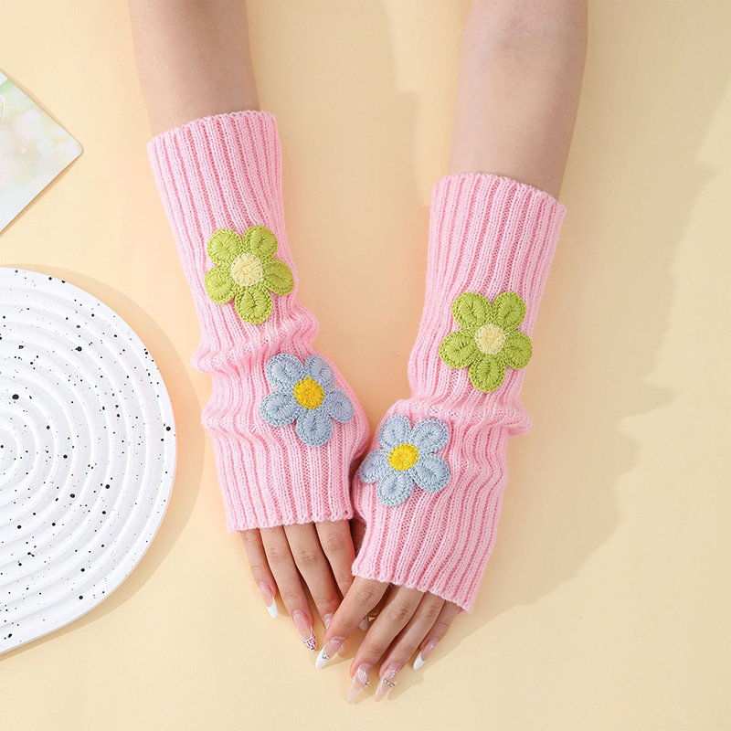 Akcesoria Y2k: Różowe, kwiatow – Fingerless Glove Knit recenzja i cena